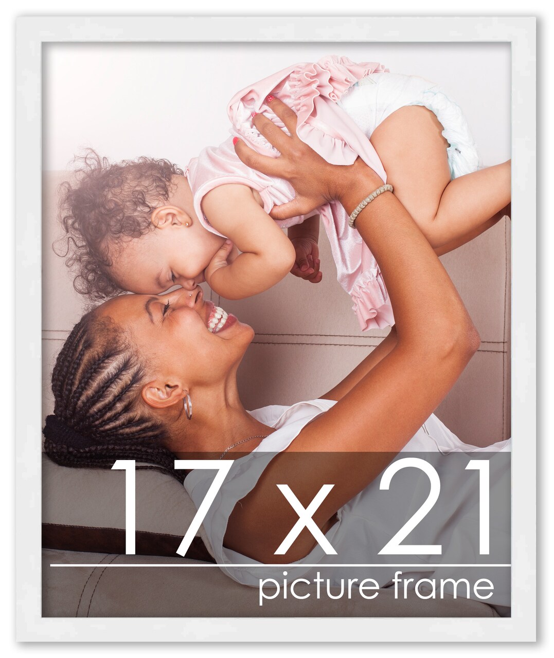 17x21 Solid Wood Picture Frame with UV-Resistant Acrylic & Acid-Free Backing, Available in 6 Finishes: Matte Black, Matte White, Metallic Bronze, Silver, Natural Wood Grain & Mahogany